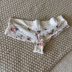 Victoria's Secret White and Pink Lace Panties